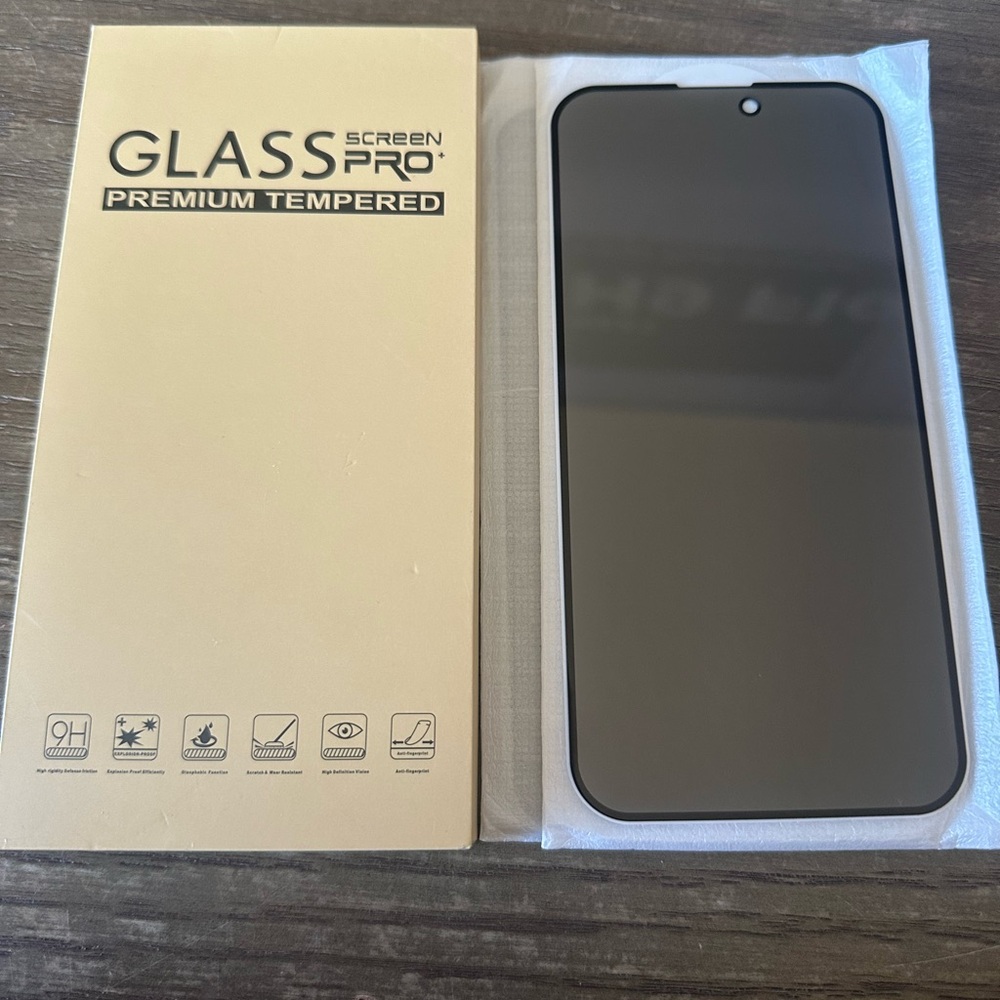 2 Black Full Coverage Tempered Glass Screen Protector